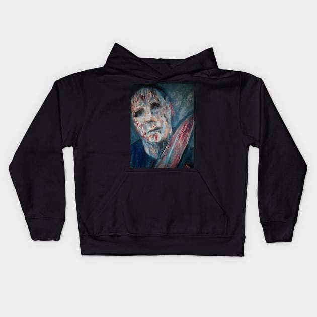 Michael Myers Kids Hoodie by Mike Nesloney Art